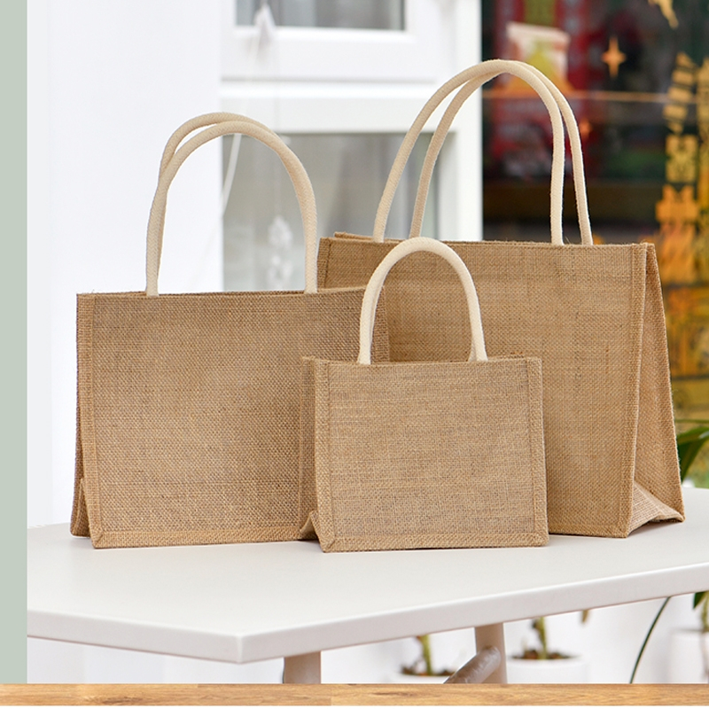 麻布袋定制logo亚麻手提袋麻袋购物袋时光旧巷饭盒包棉麻袋子黄麻帆布