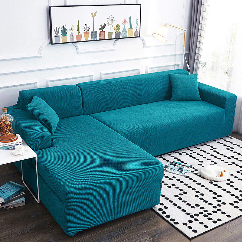 懒人沙发套全包卍能全盖沙发罩四季通用皮沙发垫巾简约 青石蓝 组合套装【三人长190-230cm+三人长190-230cm