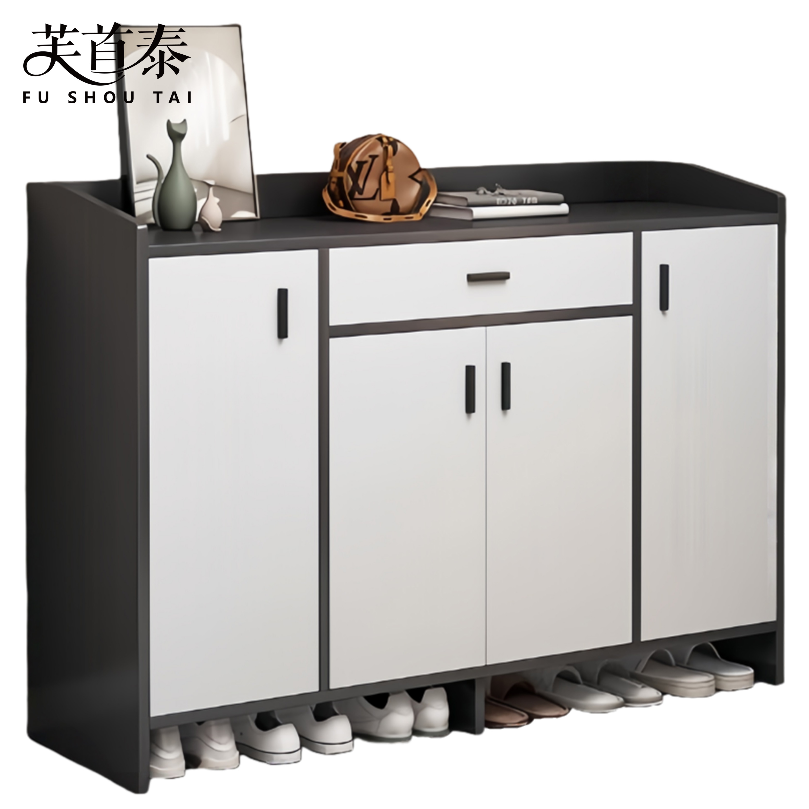 芙首泰鞋柜四门一抽1200*300*800mm个高清大图