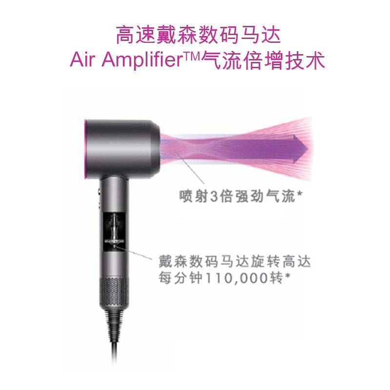 [三期免息]戴森(Dyson) 吹风机 Dyson Supersonic HD01 粉色皮盒装 平衡设计 安全测温