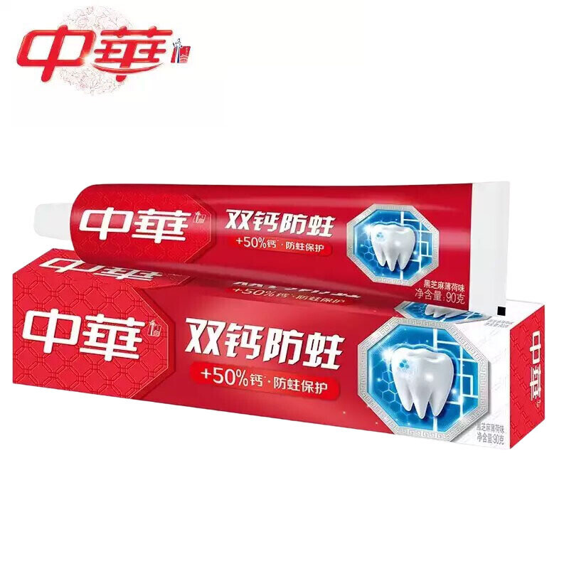 中华双钙防蛀缤纷鲜果味牙膏90G