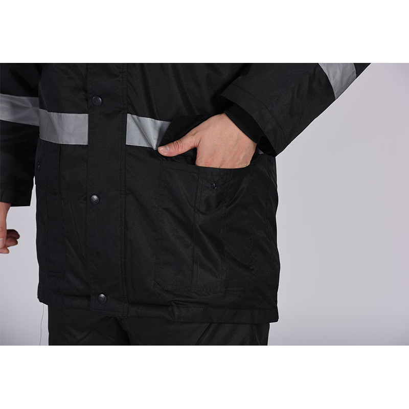 喜佳喆 冬季带帽防水保暖棉衣男加厚防寒劳保棉服黑色棉上衣 上衣内胆可拆