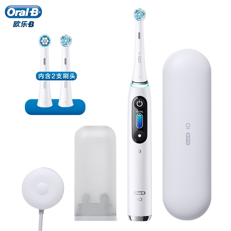 博朗(BRAUN)欧乐B电动牙刷 充电式 IO9 云感刷专业版 磁控力微震非声波 情侣(白色)