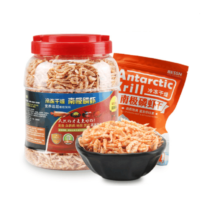 南极磷虾银龙鱼专用龙鱼饲料血鹦鹉罗汉发财热带鱼鱼食虾干鱼饲料图片