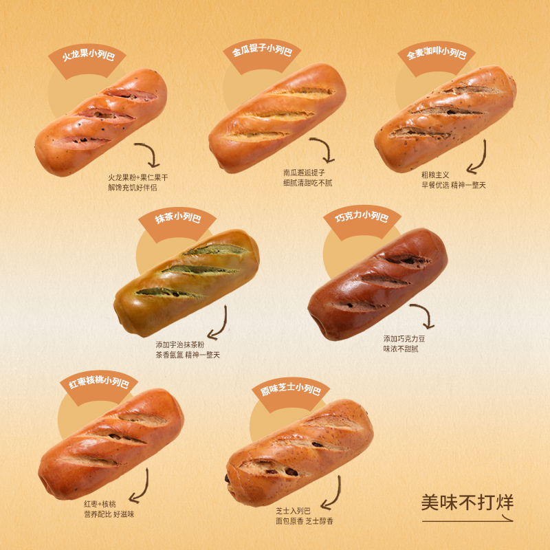 小列巴营养早餐面包零食休闲食品办公室粗粮代餐解馋扛饿多种口味 一周礼盒高清大图