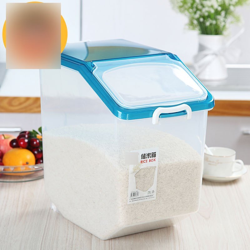 米桶储米箱10kg/15kg带滑轮面桶米缸塑料密封面粉桶50斤多色多款生活日用家庭清洁生活日用收纳用品收纳桶