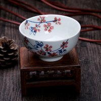 靓佳釉下彩 高脚米饭碗4.5英寸浪漫樱花6个装 汤碗 饭碗 日式碗 陶瓷碗 碗 高脚碗 防烫 加厚碗