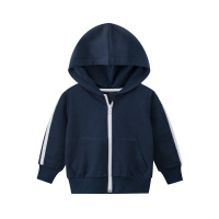 时尚童装春季儿童外套男孩子的衣服潮宝宝连帽衫 100cm 3761贵族蓝