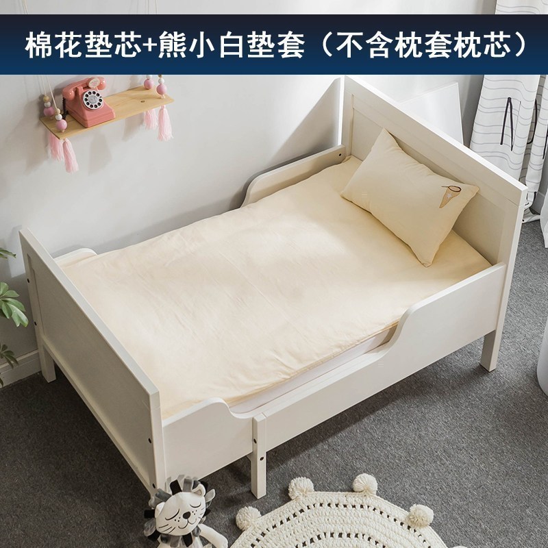 美帮汇儿童床垫幼儿园褥子春夏全棉垫套午睡垫子宝宝小床垫被可水洗 棉花垫+垫套（熊小白） 70*150