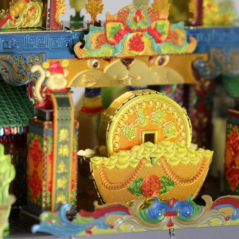 艺模牌坊3D立体拼图金属拼装模型高难度diy手工新年春节装饰 牌坊-年年有余+艺模工具包+15号防尘盒高清大图