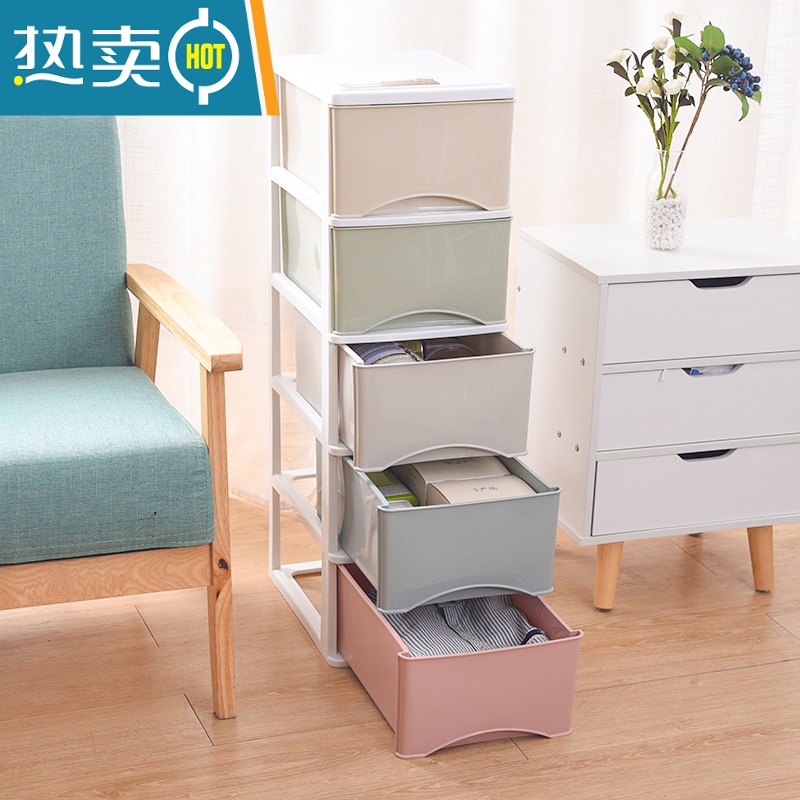 敬平办公桌面收纳盒简约塑料小抽屉式收纳柜书桌上学生文件杂物储物箱高清大图