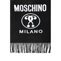 MOSCHINO/男女黑色镭射印花字母微标饰纯羊毛流苏围巾丝巾30664 M2329 016