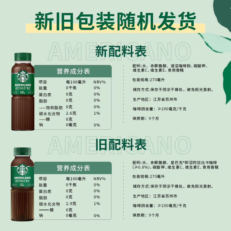 星巴克(Starbucks)星选即饮咖啡 美式270ml*15瓶整箱高清大图