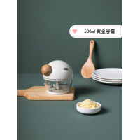 高颜值手动绞肉机小型搅拌机蒜泥辣椒粉碎机手拉饺子馅绞菜器 敬平 浅绿色研磨碗(碎物器)