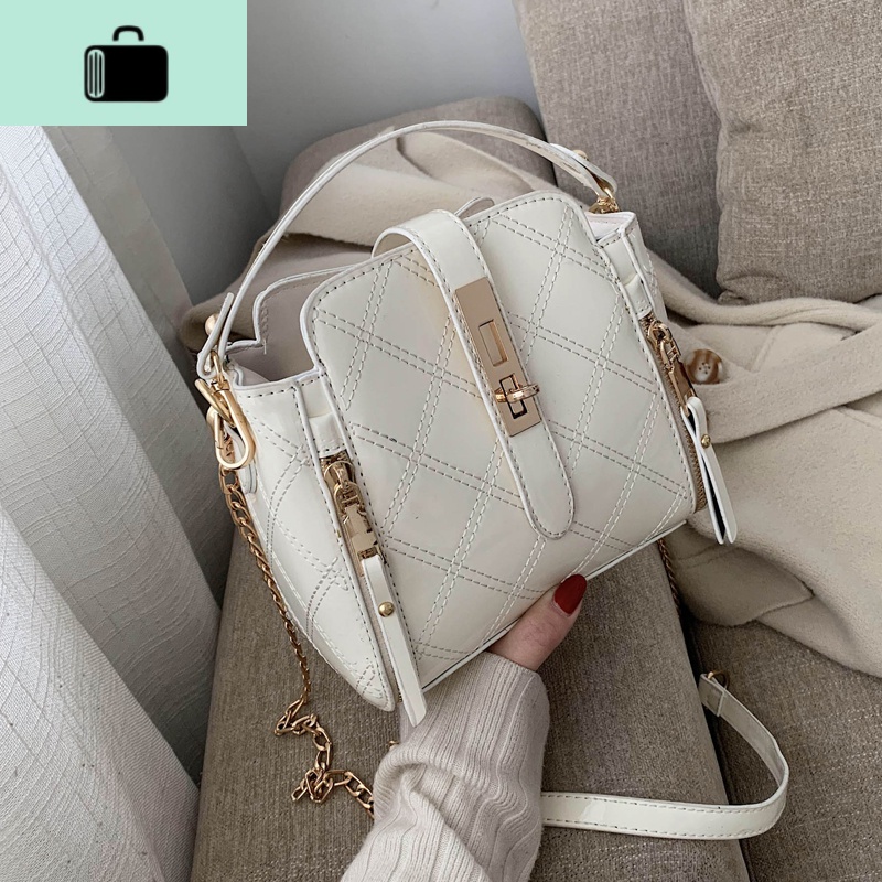 高级感洋气小包包女新款潮韩版百搭斜挎包链条漆皮时尚单肩包NEWLAKE高清大图