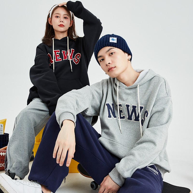 5折价1399元还可叠券唐狮秋冬新款情侣卫衣男女加绒加厚连帽宽松情侣