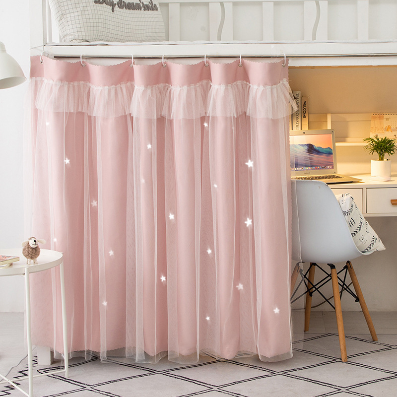 风床帘带纱 学生宿舍强遮光棉麻床幔 大学寝室上铺下铺