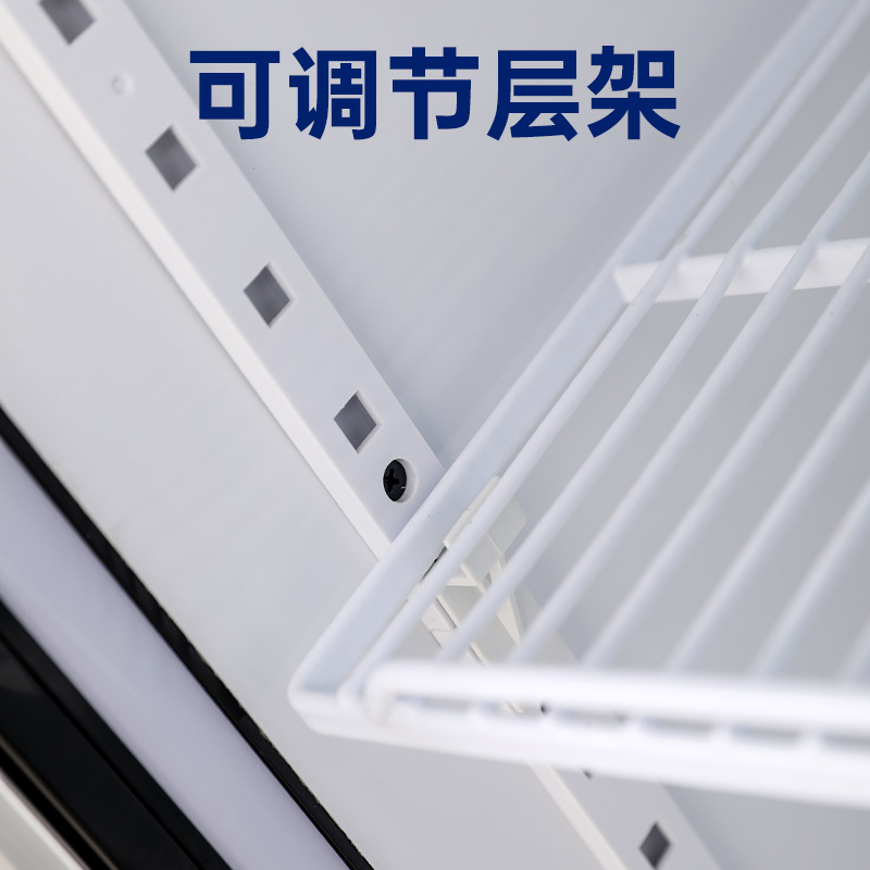 豪华款三门风冷无灯箱款铝合金门框立式展示柜妮雪双门饮料柜商用冰柜双门立式冰箱超市冷藏保鲜风冷展示柜高清大图
