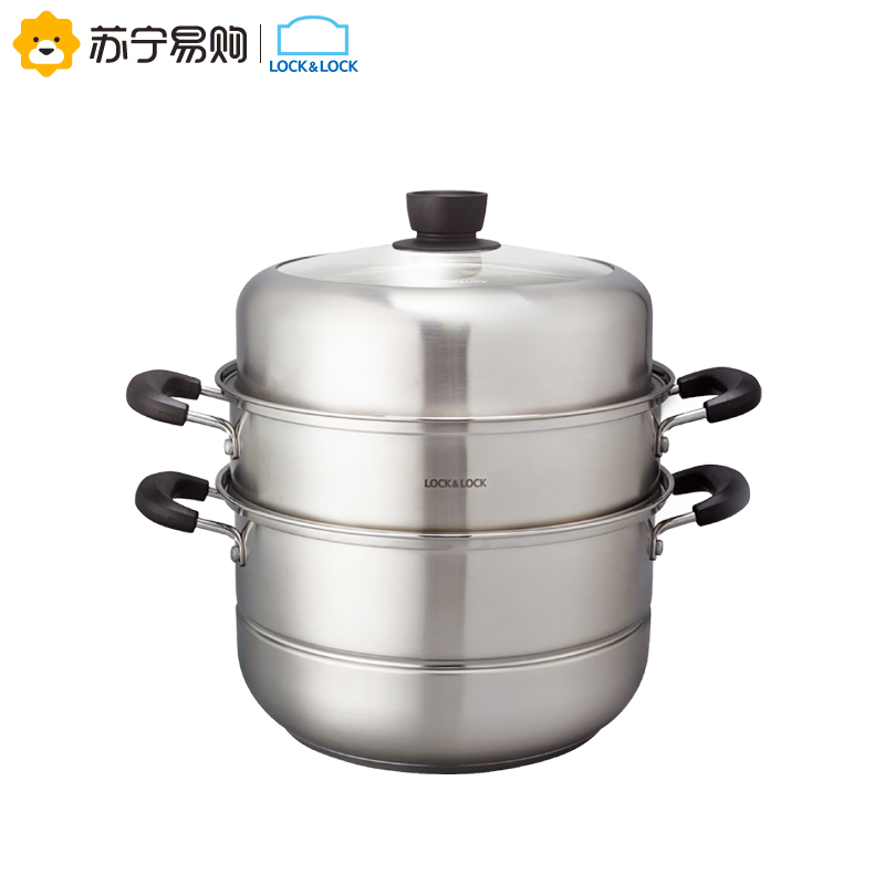 乐扣乐扣(LOCK&LOCK)蒸锅304不锈钢三层多功能家用蒸锅加厚复底汤锅煤气电磁炉通用 CST2807 28cm