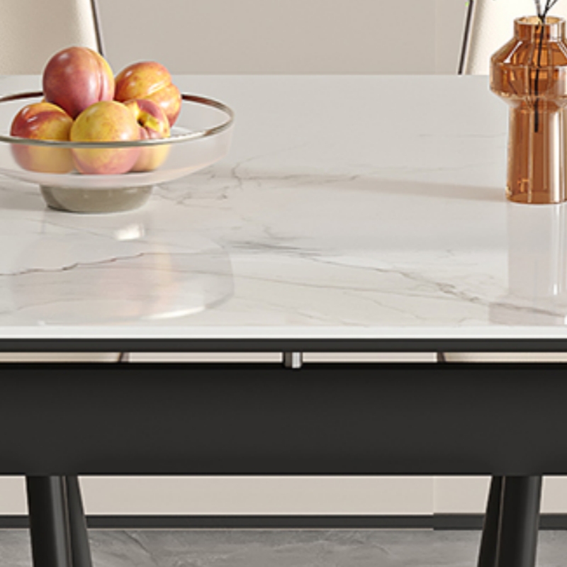 伟樽0.8米伸缩餐桌岩板120*70*75cm张高清大图