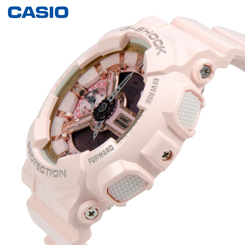 卡西欧(CASIO)G-SHOCK 防水防震防磁运动女表石英手表 GMA-S110MP-4A1PR