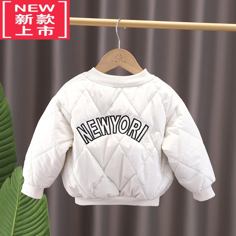 可莉允男童夹棉棒球服棉服外套冬装冬款婴儿童装女童宝宝加厚棉衣小童潮