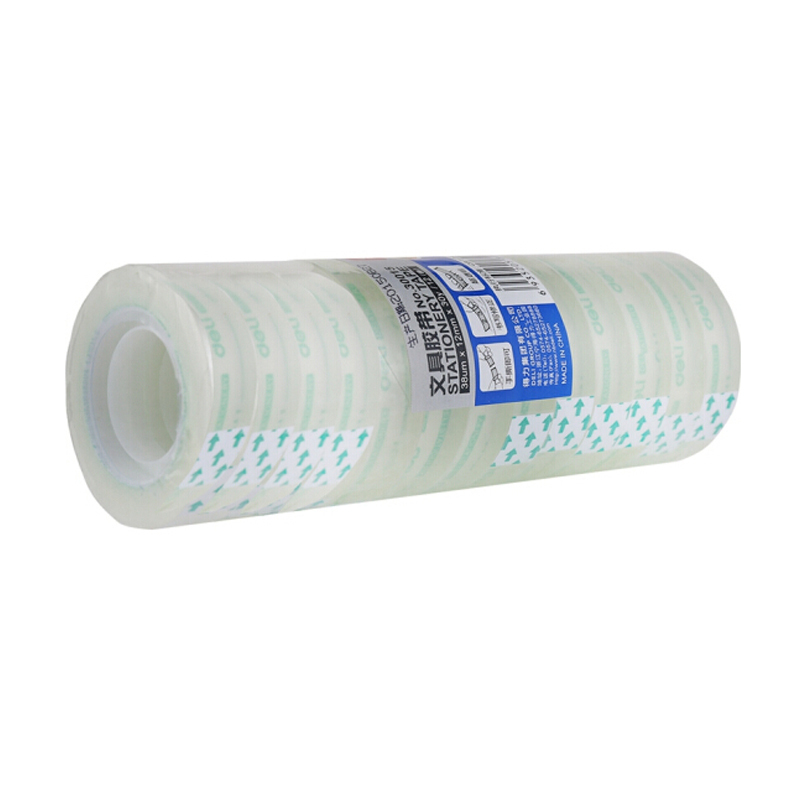 得力(deli)透明高粘文具胶带/小胶带 12mm*30y(27.4m/卷)12卷/筒