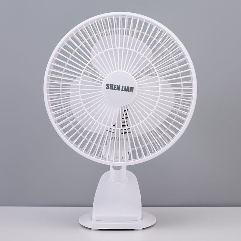 电风扇便携台扇学生宿舍小型家用静音立式摇头小风扇床头迷你电扇白
