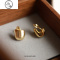 JiMi高级感拉丝蚊香盘耳夹金属耳饰金色耳圈轻奢冷淡风设计感简约新款