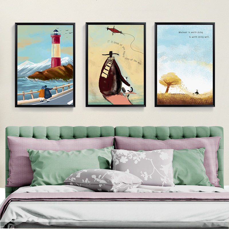 客厅现代装饰画房间墙壁挂画壁画三联画背景墙人物艺术抽象形象画