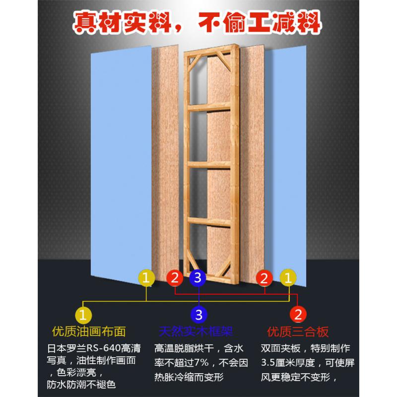 BONJEAN实木中式屏风隔断客厅酒店玄关现代简约移动折叠办公书房隔断墙高清大图