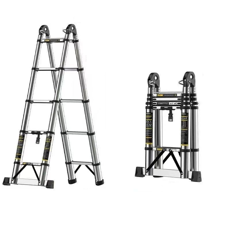 瑾如云海 梯子 伸缩梯 不锈钢伸缩梯2.1+2.1m 把高清大图