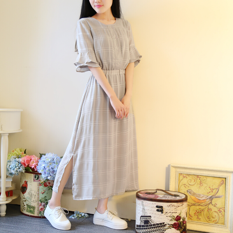 夏季雪纺连衣裙韩版学生文艺甜美田园森系仙女长裙小清新裙子女夏