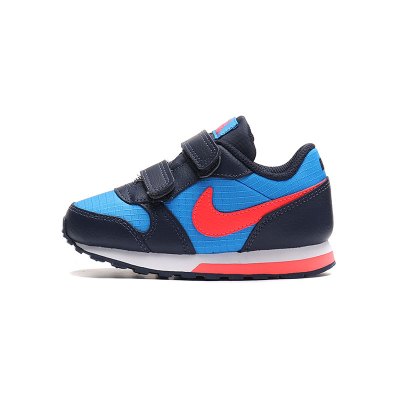 NIKE耐克男女婴童休闲鞋魔术贴舒适轻便跑步运动鞋806255 806255-412相片蓝+亮深红+曜石+