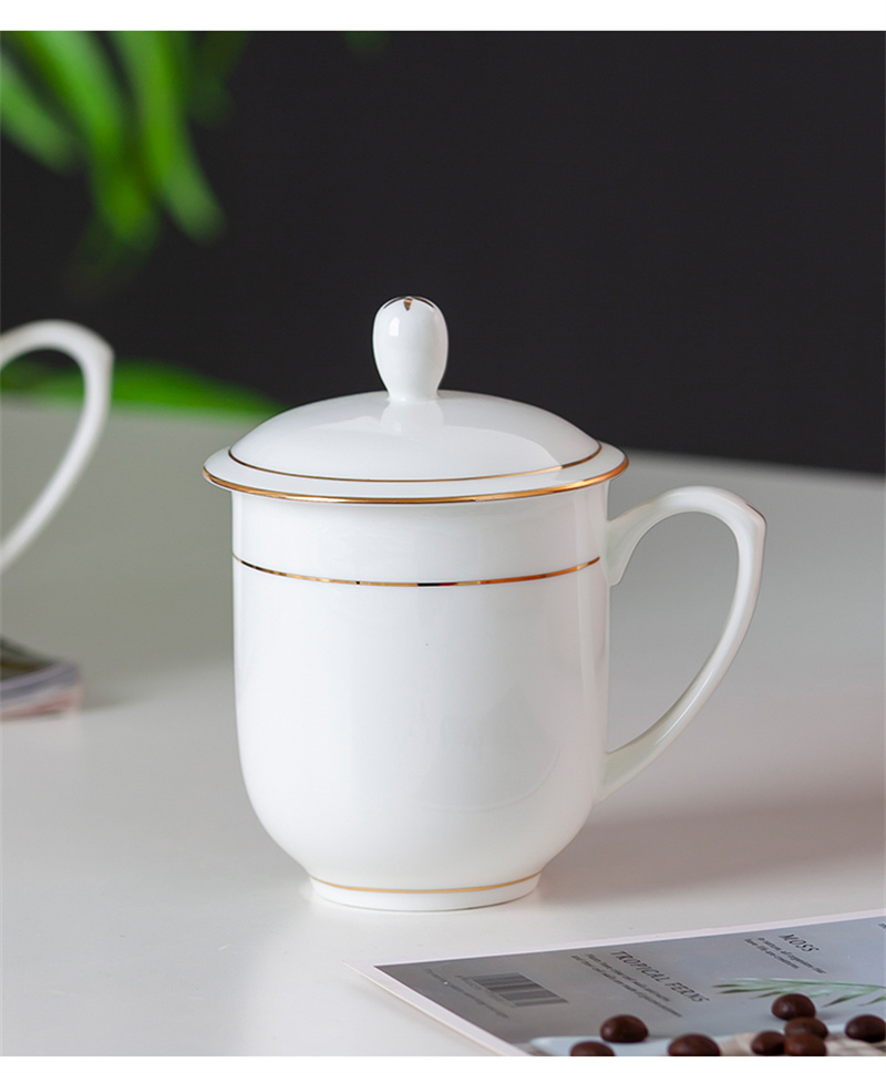 杯子 描金茶杯 400ml高清大图