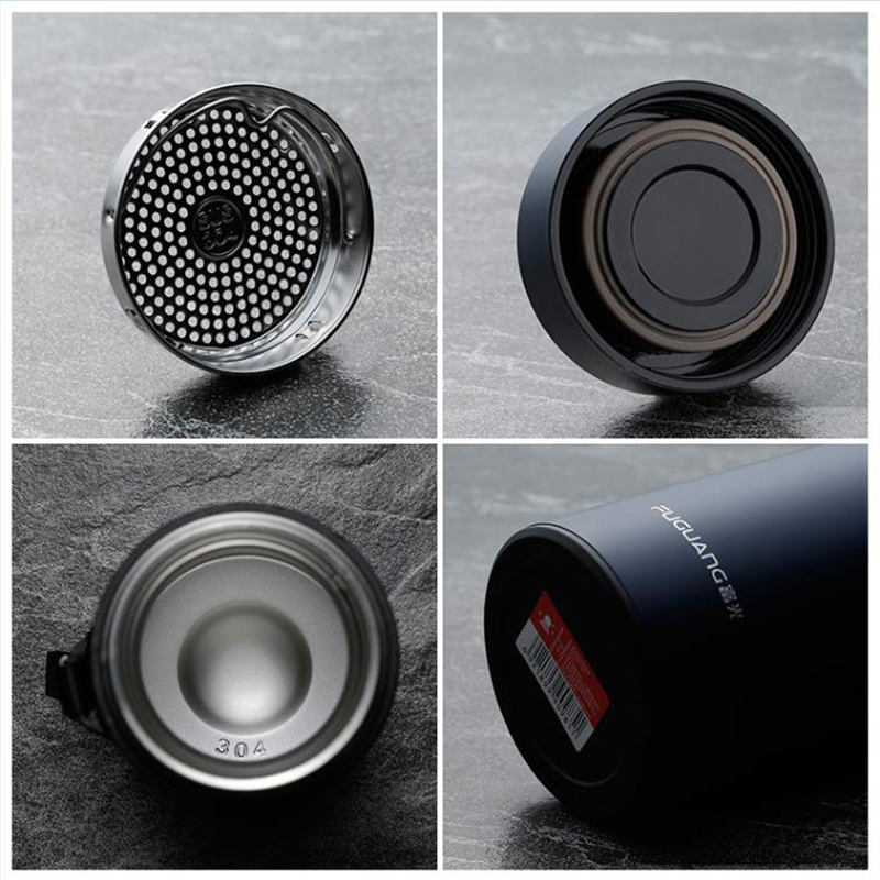 富光兴力700毫升大容量不锈钢真空保温杯提绳男女饮水杯户外出行车载用 紫红色