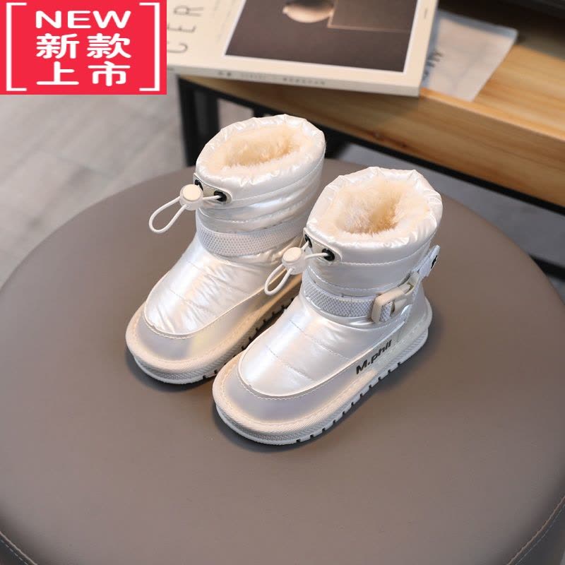 可莉允儿童雪地靴防水女童靴子冬季男童加厚棉鞋冬鞋加绒中大童保暖图片