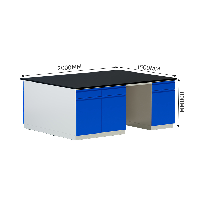 臻远 ZY5052713 实验台实验室 工作台实验桌操作台 全钢深蓝2米中央台高清大图