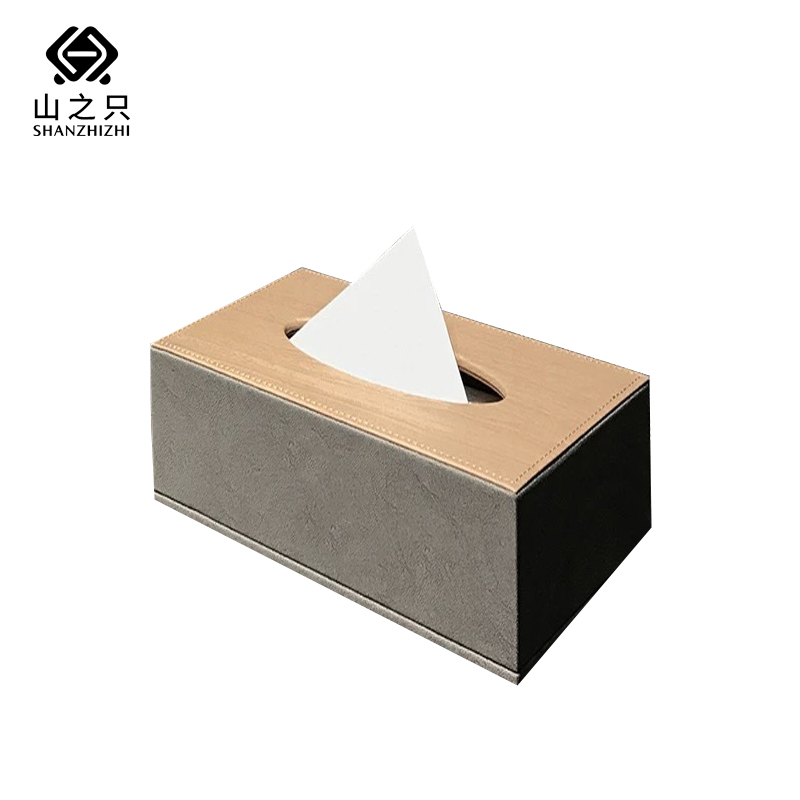 山之只 浴室用品 简约轻奢纸巾盒可定制 莫兰迪灰190*125*95mm 个高清大图