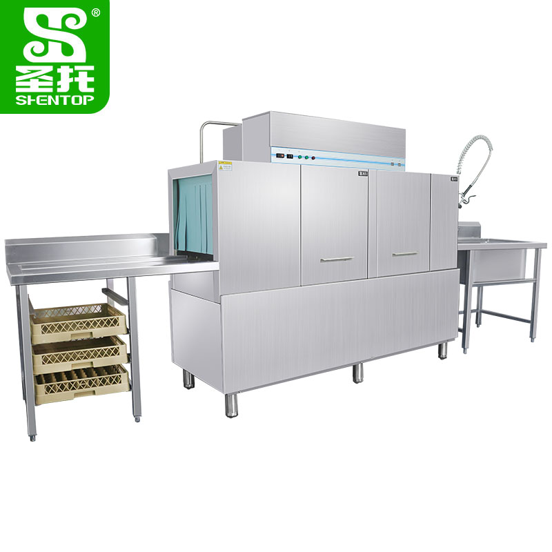 圣托(Shentop)通道式洗碗机 双缸双喷淋 商用自动不锈钢刷碗机器 通道式洗杯机 DED02高清大图