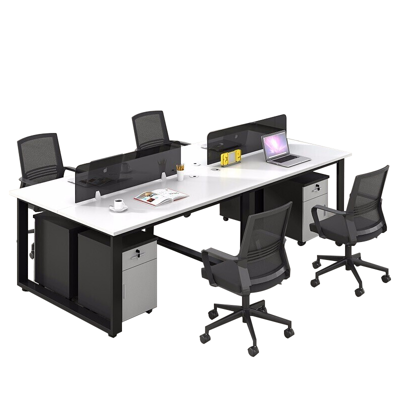 永格职员办公桌组合职员桌屏风卡座员工位电脑桌椅四人位高清大图