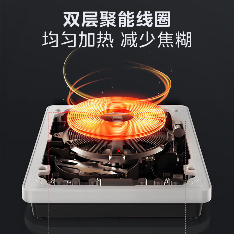美的(Midea)电磁炉 家用2200W大功率 火锅炉汉森面板 电磁灶 智能定时 旋风防堵风机 MC-E22B04高清大图