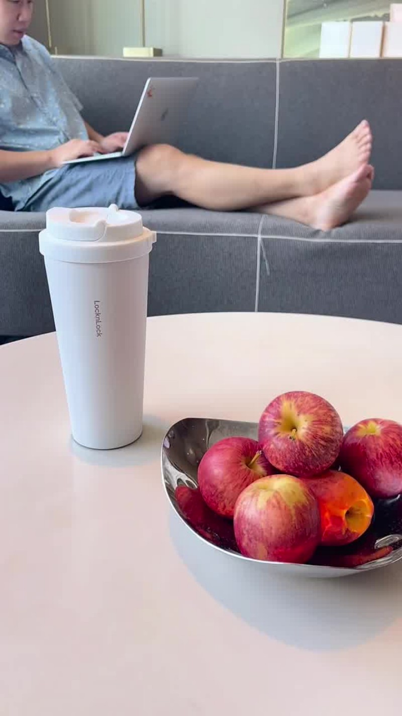 乐扣乐扣(LOCK&LOCK)保温杯遇见元气保温保冷咖啡杯弹跳盖男女颜值水杯550ML粉色 LHC3249