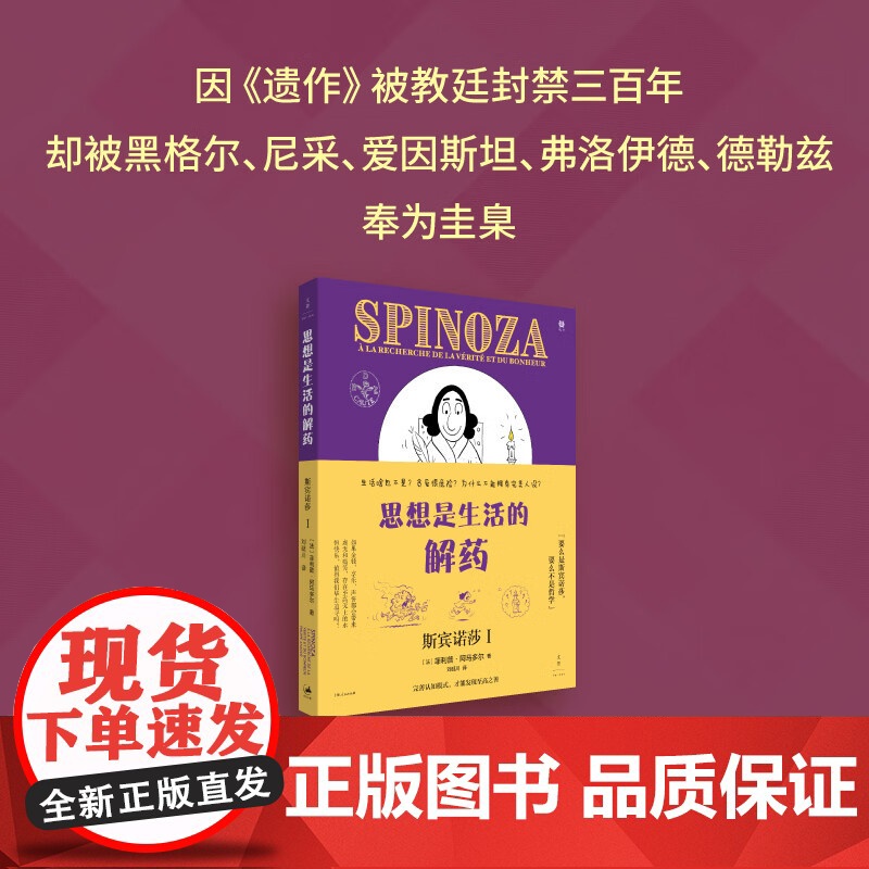 思想是生活的解药:斯宾诺莎1 文景乌卡系列菲利普阿马多尔著世纪文景外国哲学漫画图解斯宾诺莎生平及核心思想开启真正哲学思辨高清大图