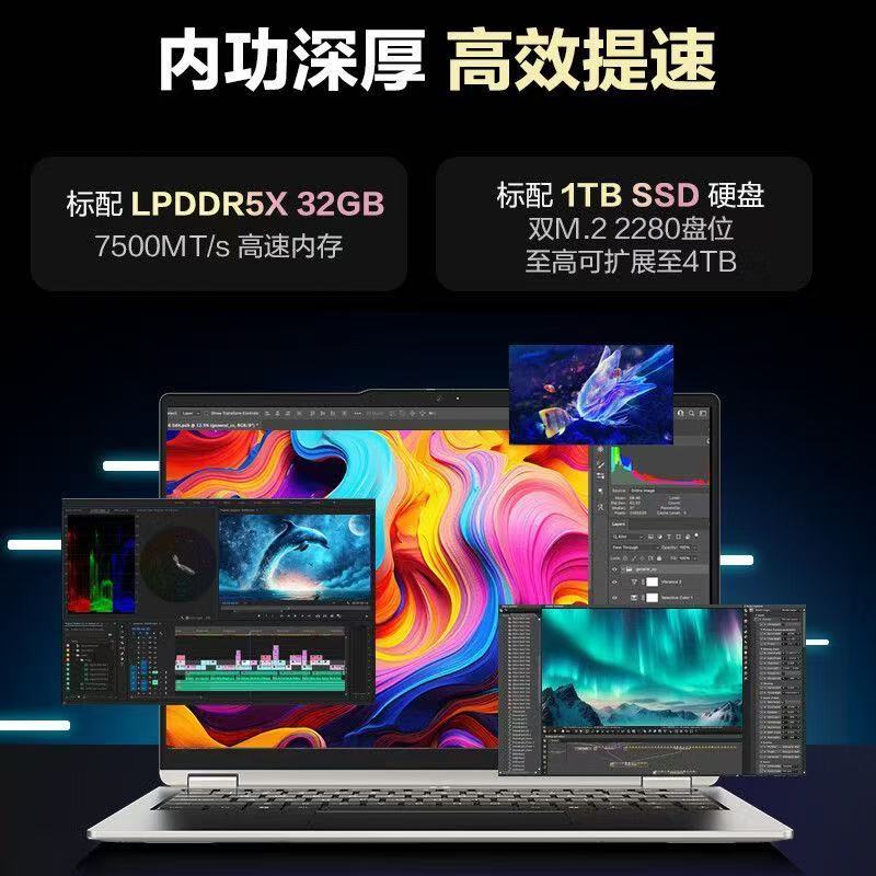 [政府补贴]机械革命(MECHREVO)无界14XPro 创意设计笔记本R7 H255 99Wh 120Hz 2.8K 32G+1T 钛灰 办公轻薄笔记本高清大图