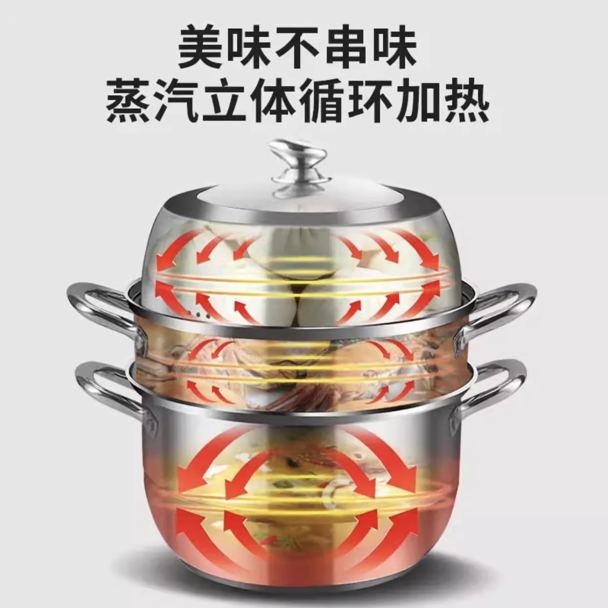 汤锅大蒸锅一体煮锅304不锈钢316食品级加厚卤肉专用锅煮汤锅1310高清大图