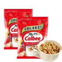 日本进口calbee牌富果乐水果麦片200g*2袋营养麦片早餐代餐即食冲
