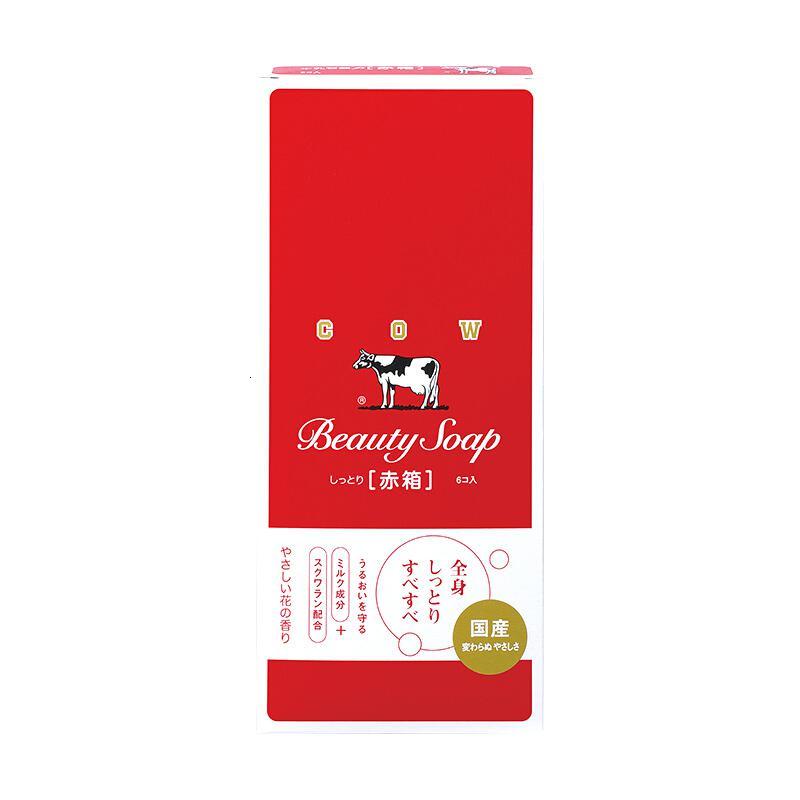 牛乳石硷 牛牌(COW)牛乳石碱美肤香皂g*6(滋润型 润肤洁面皂 沐浴皂 美肤皂 牛奶)日本进口
