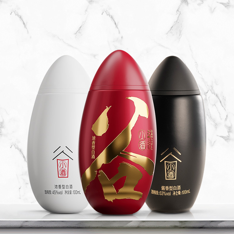 谷小酒 米粒套装 45度 100ml*2瓶 浓香型白酒 53度 100ml*1瓶 酱香型白酒