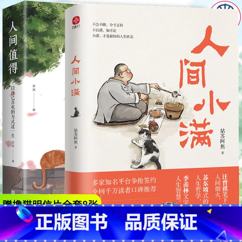 [正版]全2册人间小满书姑苏阿焦+人间值得 漫画集 中国人生活哲学 阿焦画册 写给当代人的哲思录国风漫画书籍抚人生烟火气高清大图